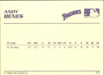 1989 Star Future Stars #17 Andy Benes Back