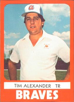 1980 TCMA Anderson Braves #6 Tim Alexander Front