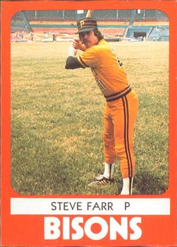1980 TCMA Buffalo Bisons #7 Steve Farr Front