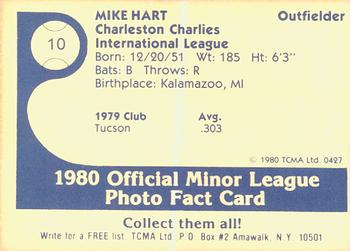 1980 TCMA Charleston Charlies #10 Mike Hart Back