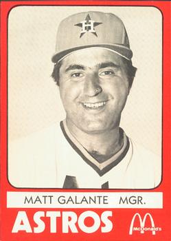 1980 TCMA Columbus Astros #10 Matt Galante Front