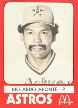 1980 TCMA Columbus Astros #16 Ricardo Aponte Front