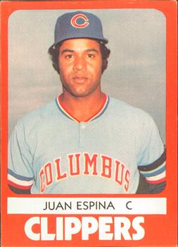 1980 TCMA Columbus Clippers #28 Juan Espino Front