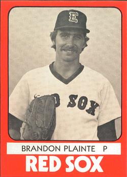 1980 TCMA Elmira Pioneer Red Sox #15 Brandon Plainte Front