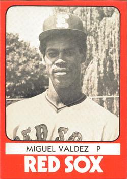 1980 TCMA Elmira Pioneer Red Sox #43 Miguel Valdez Front