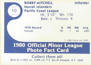 1980 TCMA Hawaii Islanders #10 Bobby Mitchell Back