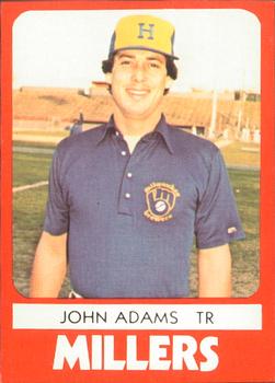 1980 TCMA Holyoke Millers #16 John Adam Front