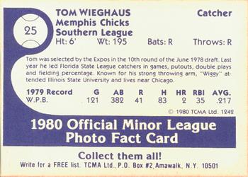 1980 TCMA Memphis Chicks #25 Tom Wieghaus Back