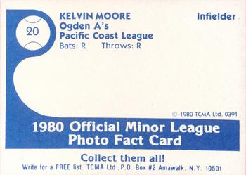 1980 TCMA Ogden A's #20 Kelvin Moore Back