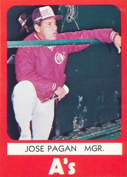 1980 TCMA Ogden A's #23 Jose Pagan Front