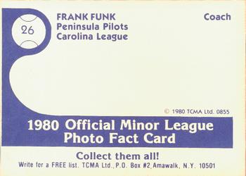1980 TCMA Peninsula Pilots B/W #26 Frank Funk Back