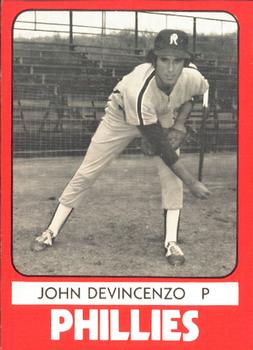 1980 TCMA Reading Phillies #14 John DeVincenzo Front