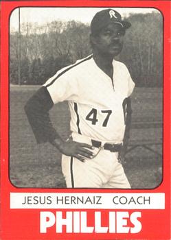 1980 TCMA Reading Phillies #23 Jesus Hernaiz Front