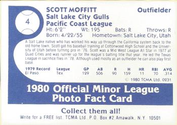 1980 TCMA Salt Lake City Gulls #4 Scott Moffitt Back