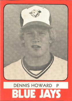 1980 TCMA Utica Blue Jays #20 Dennis Howard Front