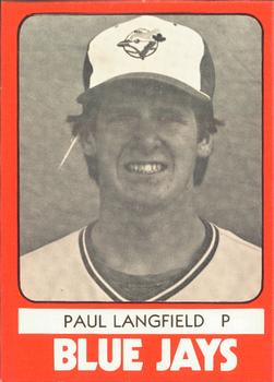 1980 TCMA Utica Blue Jays #28 Paul Langfield Front