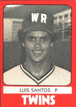 1980 TCMA Wisconsin Rapids Twins #2 Luis Santos Front