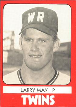 1980 TCMA Wisconsin Rapids Twins #4 Larry May Front