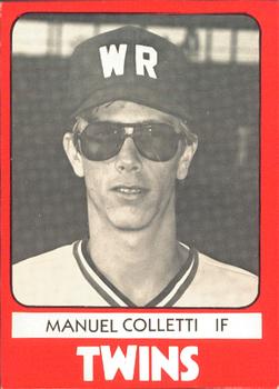 1980 TCMA Wisconsin Rapids Twins #16 Manuel Colletti Front