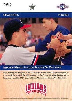 1992 Upper Deck Minor League - Player of the Year #PY12 Chad Ogea Back
