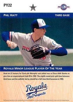 1992 Upper Deck Minor League - Player of the Year #PY22 Phil Hiatt Back