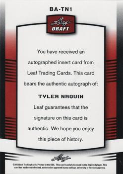 2012 Leaf Metal Draft #BA-TN1 Tyler Naquin Back