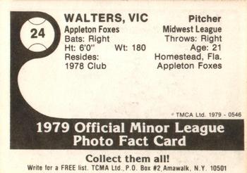 1979 TCMA Appleton Foxes #24 Vic Walters Back