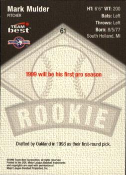 1999 Team Best Rookie #61 Mark Mulder Back