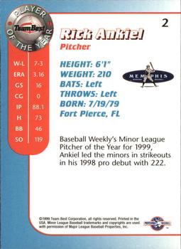 1999 Team Best Player of the Year #2 Rick Ankiel Back