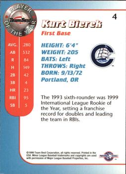 1999 Team Best Player of the Year #4 Kurt Bierek Back