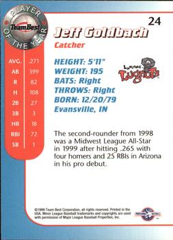 1999 Team Best Player of the Year #24 Jeff Goldbach Back