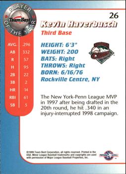 1999 Team Best Player of the Year #26 Kevin Haverbusch Back