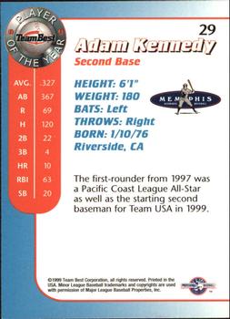 1999 Team Best Player of the Year #29 Adam Kennedy Back
