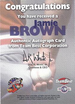1999 Team Best Rookie - Autographs #NNO Jamie Brown Back