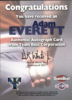 1999 Team Best Rookie - Autographs #NNO Adam Everett Back