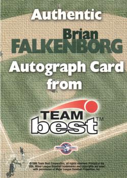 1999 Team Best Rookie - Autographs #NNO Brian Falkenborg Back