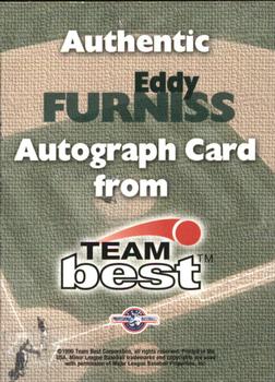 1999 Team Best Rookie - Autographs #NNO Eddy Furniss Back