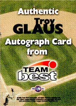 1999 Team Best Rookie - Autographs #NNO Troy Glaus Back
