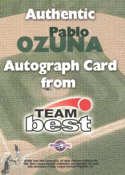 1999 Team Best Rookie - Autographs #NNO Pablo Ozuna Back