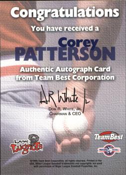 1999 Team Best Rookie #NNO Corey Patterson Back