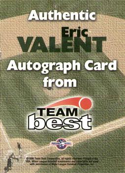 1999 Team Best Rookie - Autographs #NNO Eric Valent Back