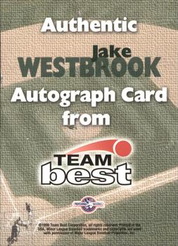 1999 Team Best Rookie - Autographs #NNO Jake Westbrook Back