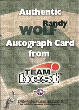 1999 Team Best Rookie - Autographs #NNO Randy Wolf Back