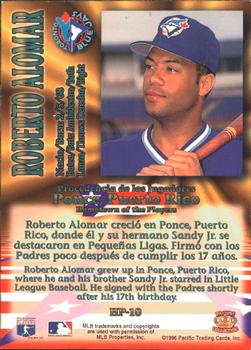 1996 Pacific Crown Collection - Hometown of the Players #HP-10 Roberto Alomar Back