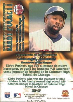 1996 Pacific Crown Collection - Hometown of the Players #HP-17 Kirby Puckett Back