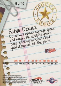 1999 Team Best Baseball America - Scout's Choice #9 Pablo Ozuna Back