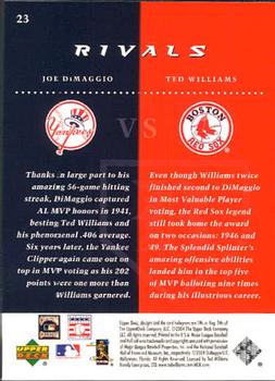 2004 UD Rivals #23 Ted Williams / Joe DiMaggio Back