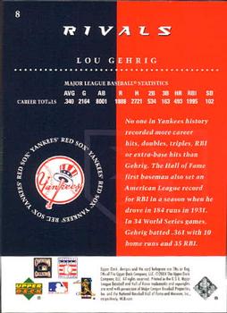 2004 UD Rivals #8 Lou Gehrig Back