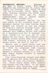 1950-56 Callahan Hall of Fame #NNO Mordecai Brown Back