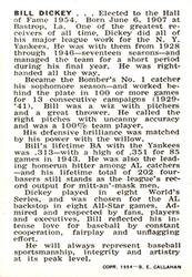1950-56 Callahan Hall of Fame #NNO Bill Dickey Back